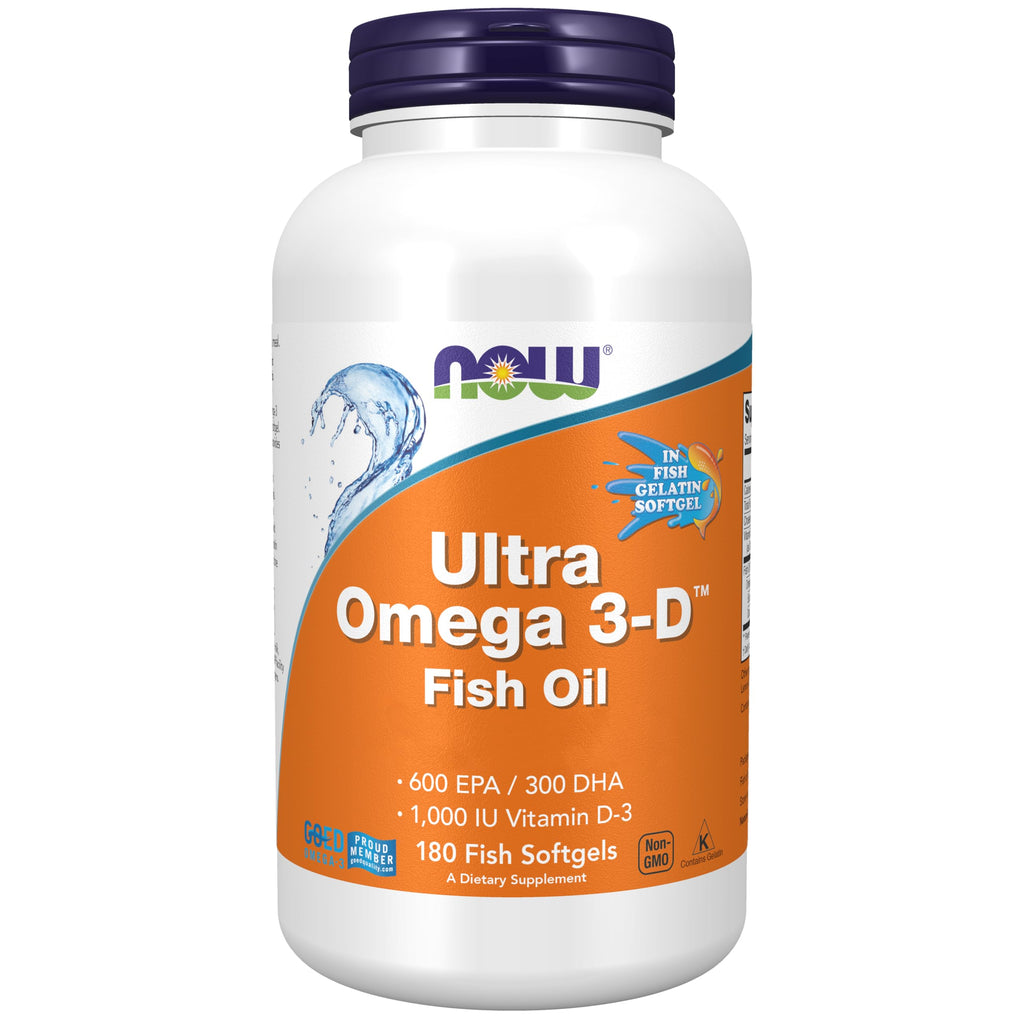 Now Foods, Ultra Omega 3-D Fish Oil, 180 Soft Capsules, Laboratory Tested, Gluten Free, Soy Free, Non-GMO - NewNest Australia