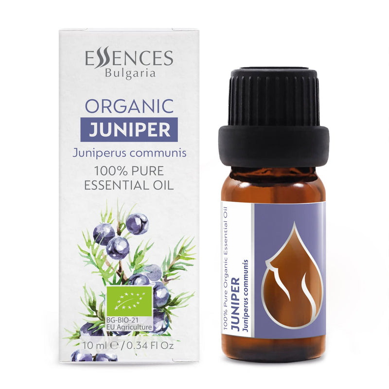 Essences Bulgaria Organic Juniperus Oil 10 Ml | Juniperus Communis | 100% Natural | Undiluted | Organic Certified | Top Quality From Family Business | Without Gmo | Vegan - NewNest Australia