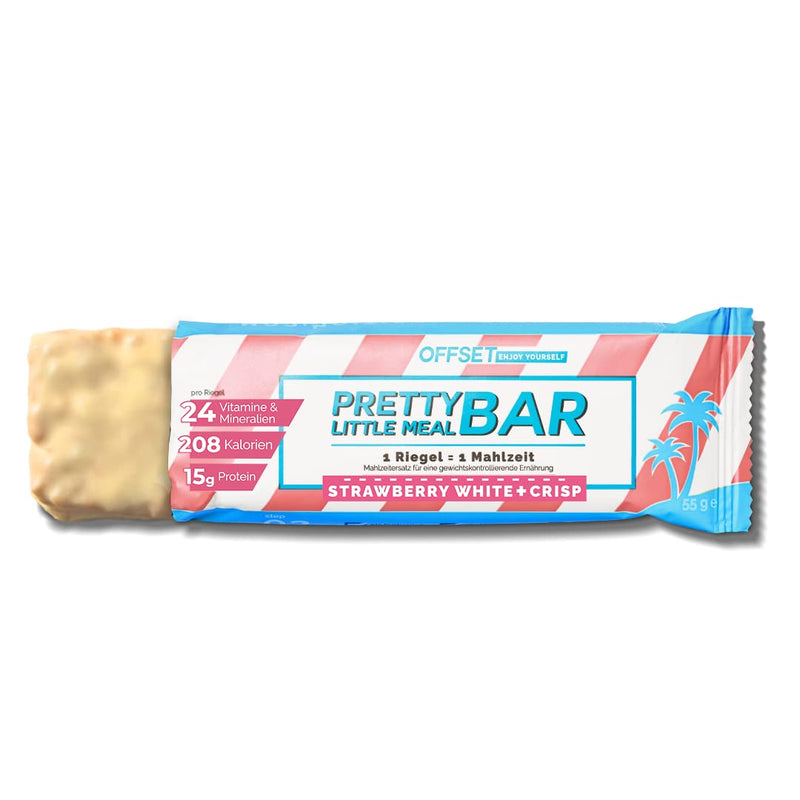 Full Meal Replacement From Offset Nutrition | Pretty Little Meal Bar Strawberry White + Crisp | Sugar-Reduced Slimming Bar Under 220 Calories | 330G For 6 Meals - NewNest Australia