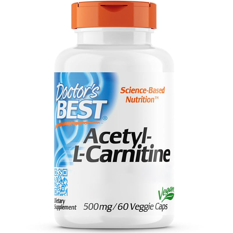Doctor's Best, Acetyl-L-Carnitine, 500mg, 60 vegan capsules, laboratory tested, gluten-free, soy-free, vegetarian, non-GMO 60 pieces (pack of 1) - NewNest Australia