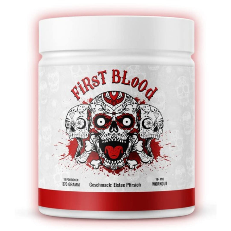 FIRST BLOOD Pre Workout Fitness Booster with L-Arginine + Citrulline + Beta Alanine + Caffeine 370g starter booster iced tea peach flavor FIST BLOOD - ICE TEA PEACH SOUR - NewNest Australia
