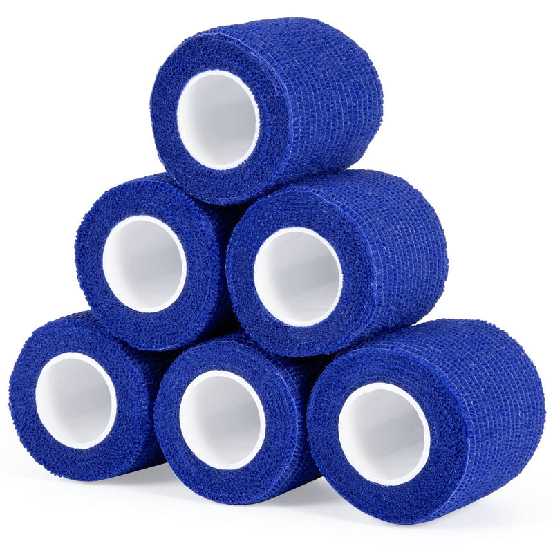 Cohesive Bandage Self-Adhesive 5 Cm X 4.5 M, 6 Rolls Fixation Bandage Self-Adhesive Cohesive Bandage For First Aid Dog Veterinary Wrap Tape Sports Elastic Bandage For Wrist, Feet (Blue) - NewNest Australia