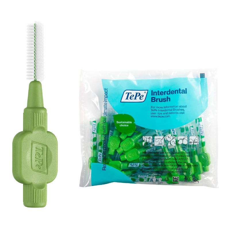 TePe interdental brush green (ISO size 5: 0.8 mm) / 1 x 20 pieces / For easy and thorough cleaning of the spaces between teeth - NewNest Australia