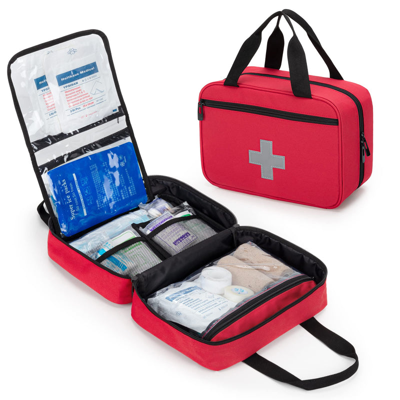 Curmio First Aid Kit Car, Portable Travel Medical Bag, Emergency Bag For Home, Car, Camping, Hiking, Sports, Work, Office, Boat And Survival, Small And Light, Red (Empty Bag) - NewNest Australia