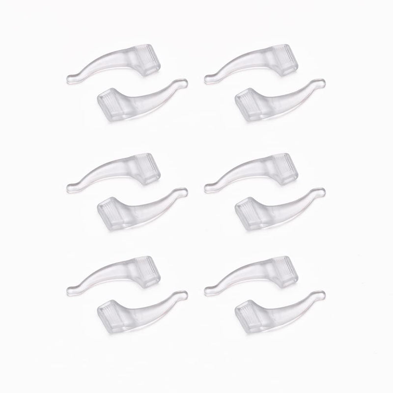 NORHOR anti-slip holder for glasses temple set - 6 pairs of ear hooks, silicone hooks for glasses - silicone anti-slip covers for glasses, sunglasses, transparent, 6 pairs - NewNest Australia