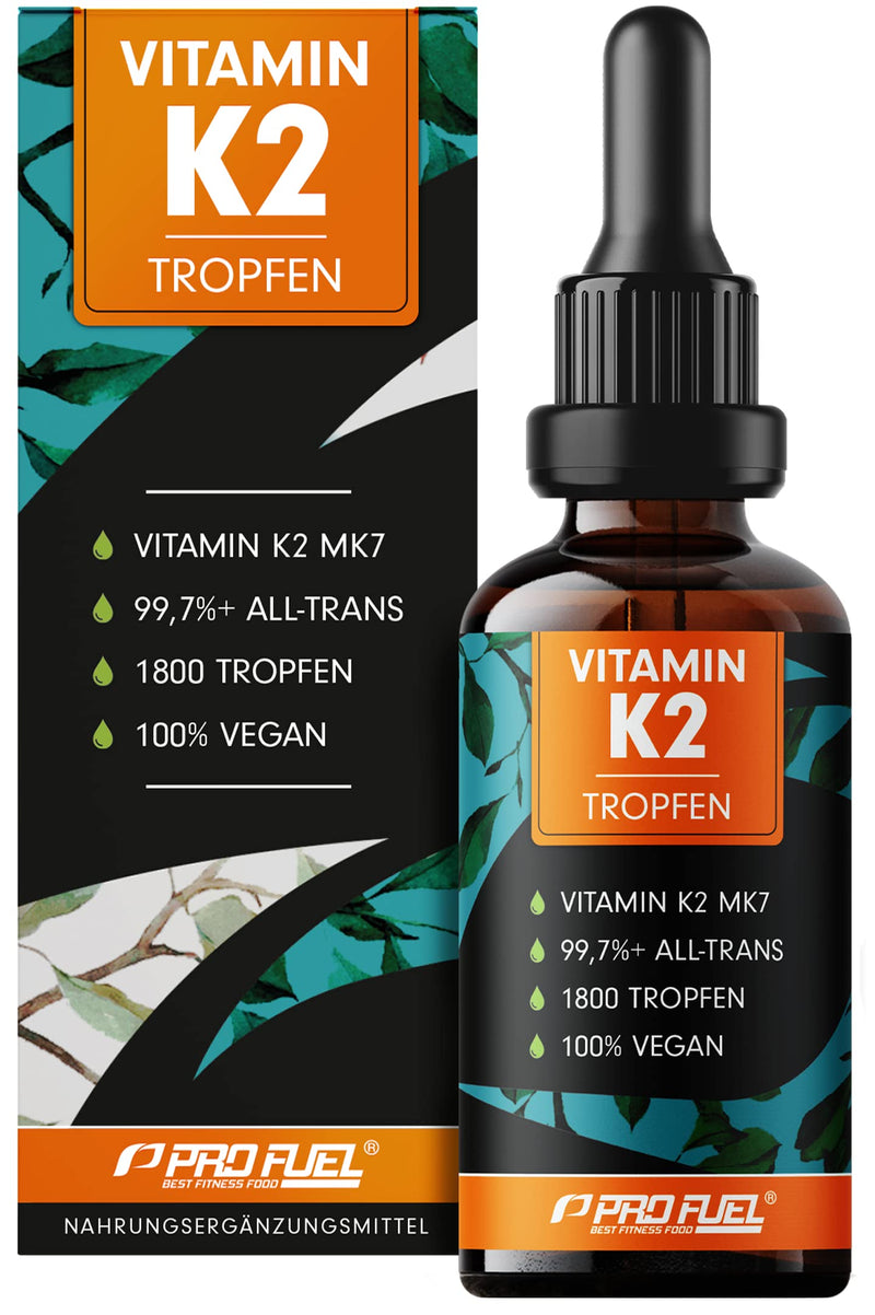 Vitamin K2 drops high dosage 1800x (50ml) - 200 µg Vitamin K2 MK7, K2VITAL® Premium Vitamin K2 high dosage from Kappa with 99.7+% all-trans content - laboratory tested, 100% vegan 50 ml (pack of 1) - NewNest Australia