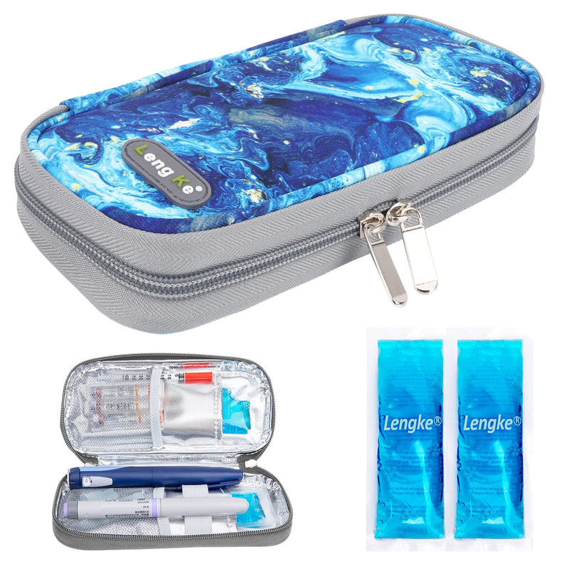 YOUSHARES Insulin Cooler Bag with 2 Ice Packs - Diabetic Bag for Diabetic Supplies Keep Supplies Safe and Cold, Diabetes Accessories Pen Cooler Box When Traveling (Quicksand Blue) Quicksand Blue - NewNest Australia