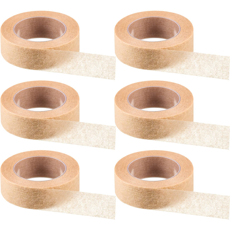 6 Rolls Micropore Tape Flexible Skin Tape Breathable Nose Tape Self-Adhesive Gauze Tape for Wound Injuries Swelling Sports, 0.5 Inch x 10 Yard (Beige) Beige - NewNest Australia