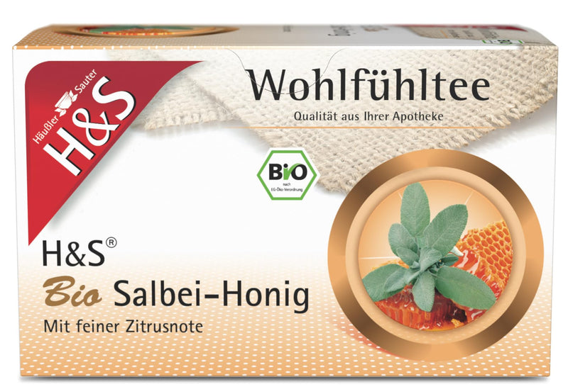 H&S Organic Sage-Honey Tea: Gently lemony, sweet-honey-like tea blend, 20 x 2.0 g - NewNest Australia
