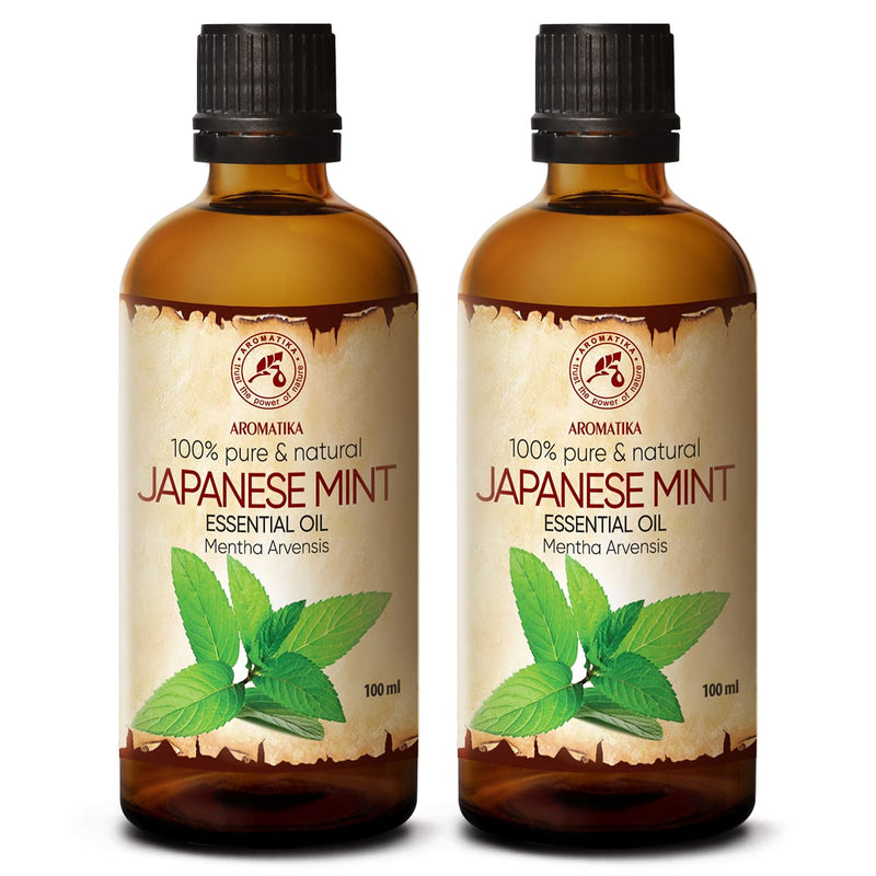 Japanese Mint Oil 2 X 100 Ml - Mentha Arvensis - Aromatherapy Essential Oils For Diffusers And Fragrance Lamps - Mint Oil For Soap Making And Candles - Japanese Mint For Skin & Hair And Room Fragrance - NewNest Australia