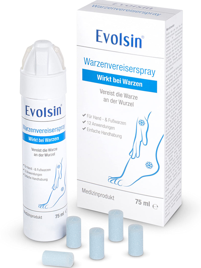 Evolsin® wart icing spray for common warts and plantar warts I wart icing hygienic & safe I clinically confirmed effect I wart remedy + 12 applicators - NewNest Australia