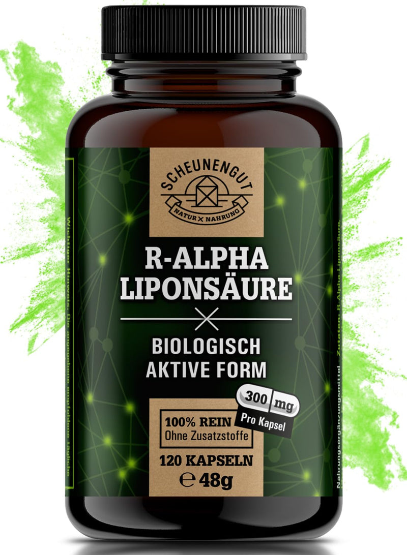 Alpha Lipoic Acid - 300Mg - Important: Certified Laboratory Tested & Vegan I 120 Capsules R Alpha Lipoic Acid I Body'S Own Form = Optimal Bioavailability I From De I Scheunengut - NewNest Australia