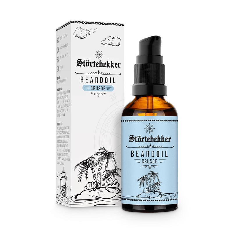 Störtebekker® Premium Beard Oil Crusoe - Daily Beard Care for 3-Day Beards to Full Beards - 50ml Beard Oil Vegan - Men's Beard Oil with a Pleasant Fragrance - High-Quality Ingredients - Made in Germany Crusoe (Sweet-Tart) - NewNest Australia