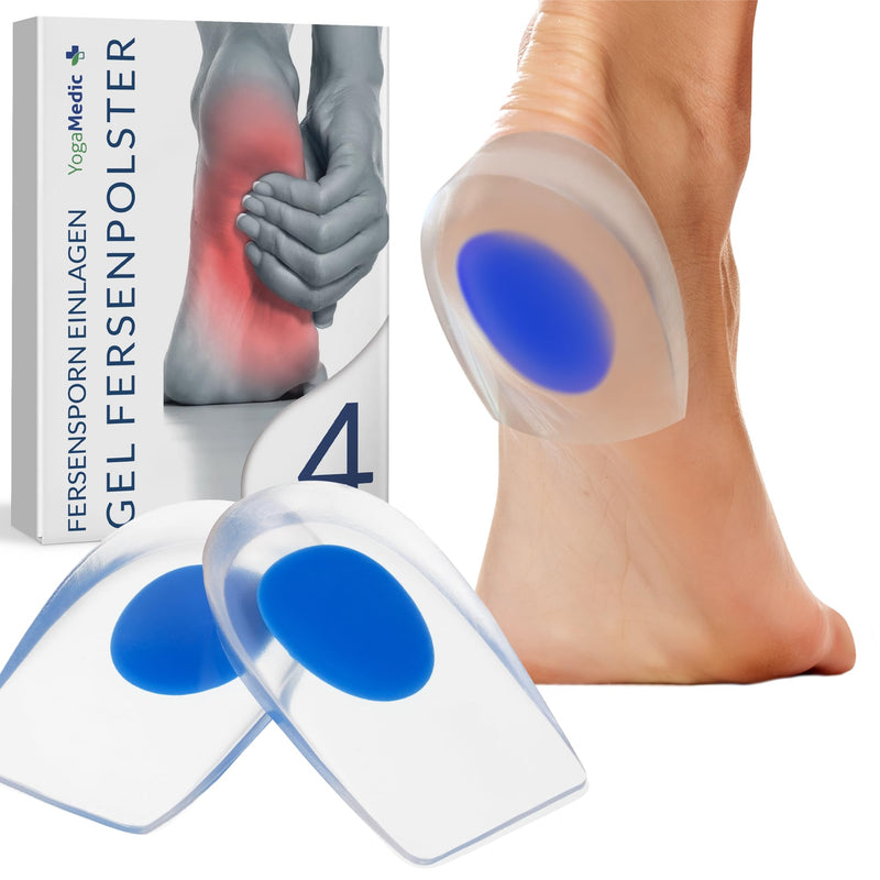 YogaMedic heel pads for shoes, heel spurs, Achilles tendon, plantar fasciitis, heel insoles, gel cushions for comfort, shoe heel cushions, orthopedic gel insoles, 4x medium-soft 40-45 - NewNest Australia