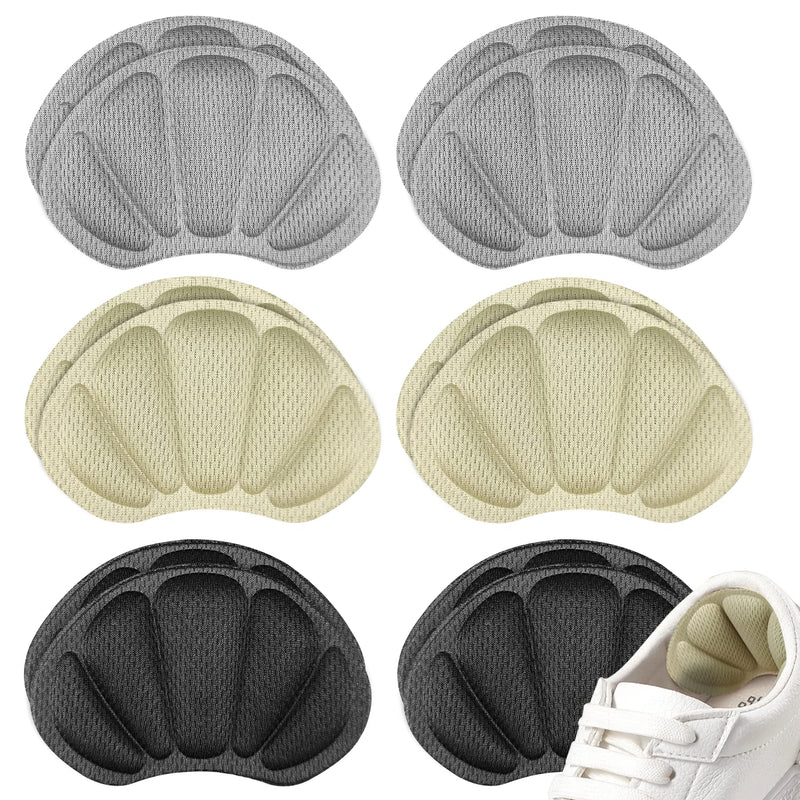 3 Pairs Of Heel Cushion Pads, Heel Protection, Heel Grips, Shoe Pads, Self-Adhesive Heel Grip Liner, For Reduction, Prevents Grinding Of Feet (Black, Grey, Beige) - NewNest Australia