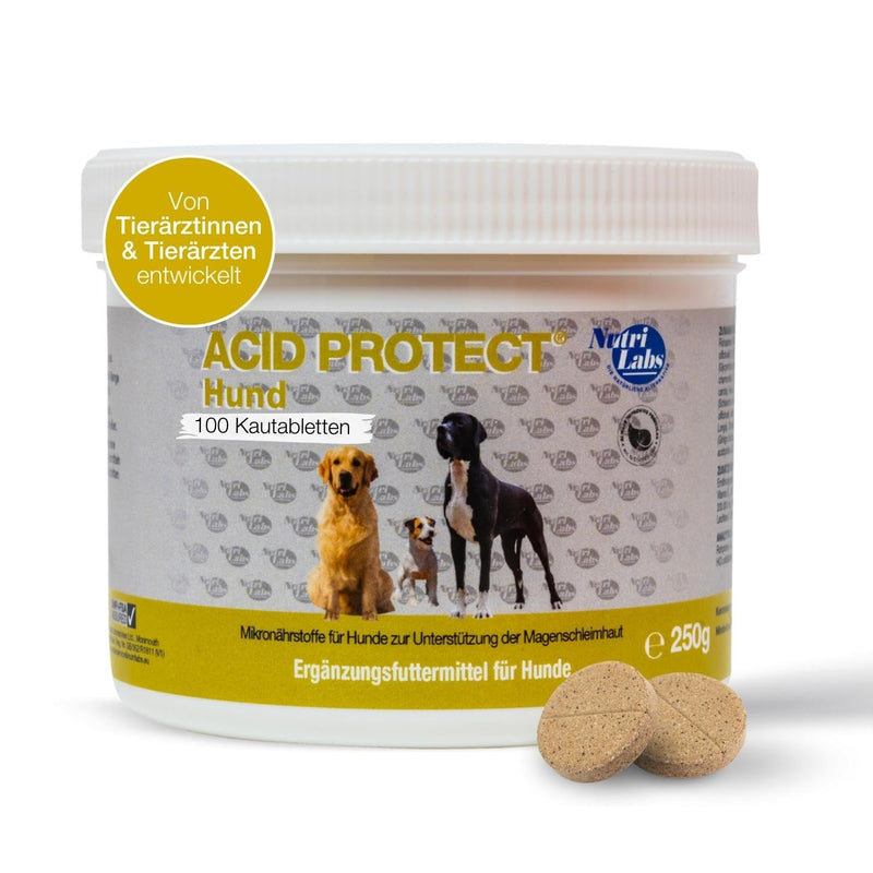 NutriLabs Acid Protect® chewable tablets for dogs 100 pieces - stomach herbal tablets with montmorillonite, psyllium, marshmallow, zinc, etc. - health products for dogs - nutritional supplement dog single - NewNest Australia