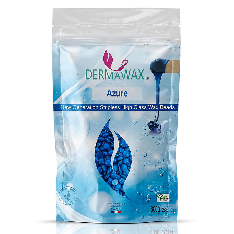 Dermawax Professional Waxing Beads Wax Beads Wax For Hair Removal Brazilian Waxing Intimate Bikini Zone Armpits Back Hair Removal Without Fleece Strips Vegan Hair Removal Wax Beads 800 G (Azure) - NewNest Australia
