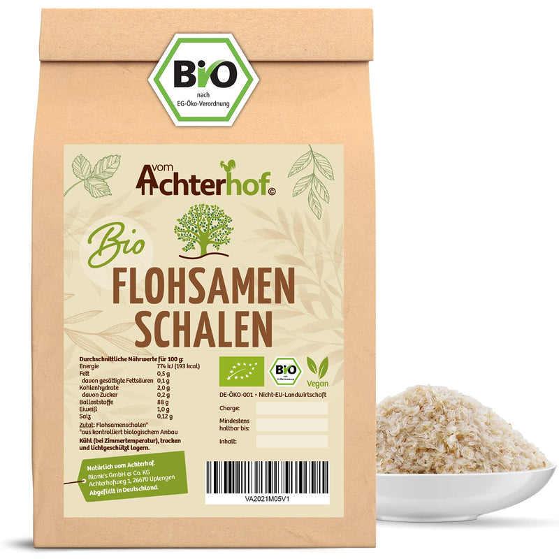 Psyllium husk organic 1000g | rich in fiber | the Ayurvedic all-rounder | for baking and cooking | from controlled organic cultivation | from the aft yard | Powder 1 kg (pack of 1) - NewNest Australia