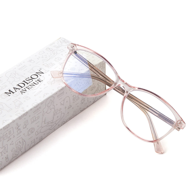 Madison Avenue blue light filter glasses for women, TR90 blue light glasses, computer glasses for gaming, metal hinge glasses blue light filter without prescription brown - NewNest Australia