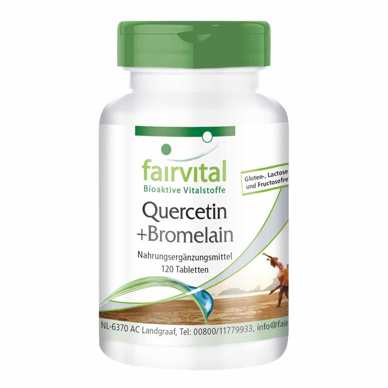 Fairvital | Quercetin plus Bromelain - 120 tablets - Vegan - Synergistic combination in a safe dosage - NewNest Australia