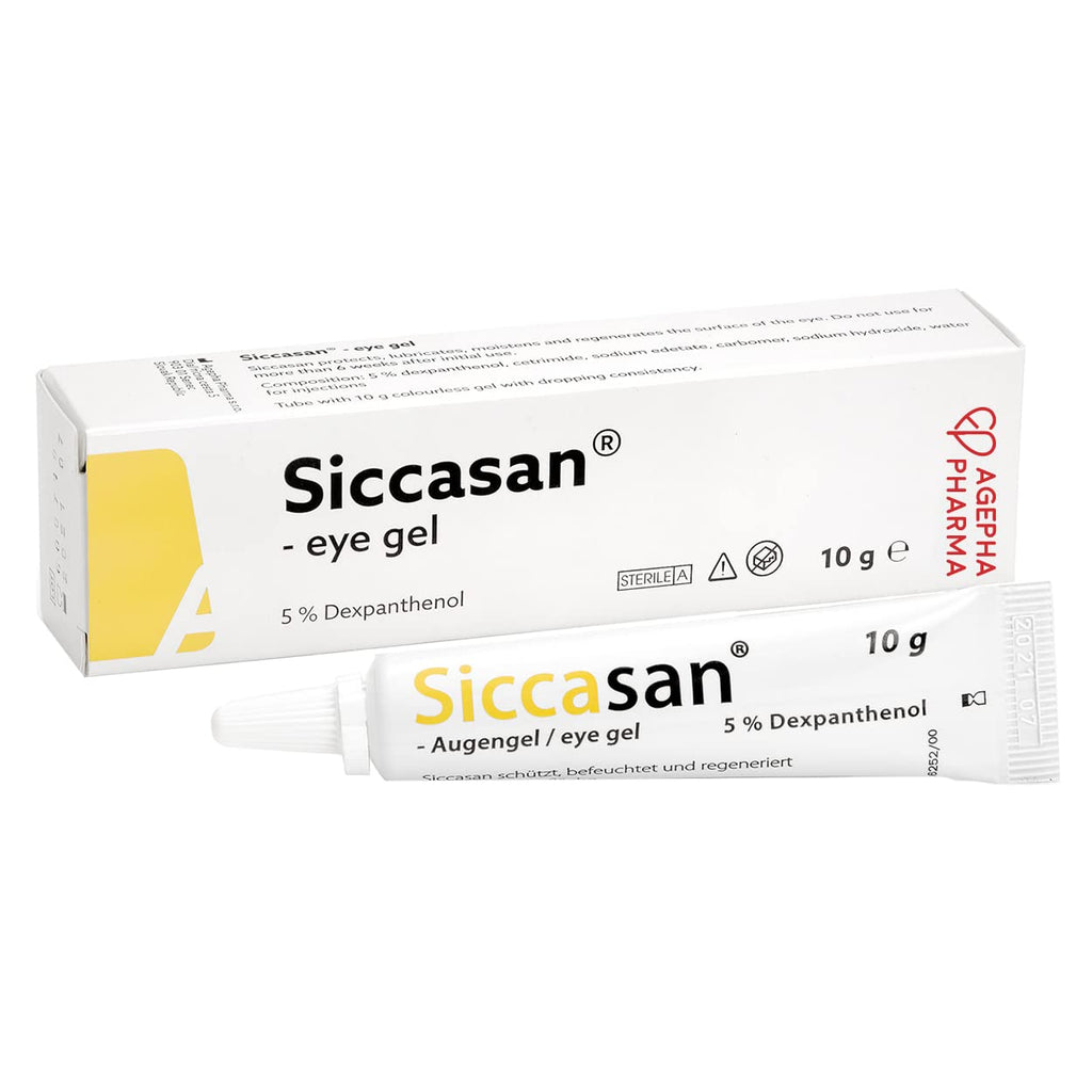 Siccasan gel eye drops for dry eyes with dexpanthenol and carbomer to heal dry eyes (PACK OF 1 x 10g) PACK OF 1 x 10g - NewNest Australia