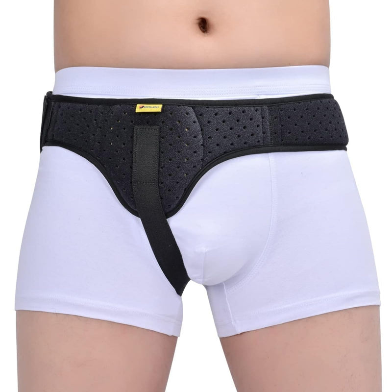 Tenbon Hernia Belt for Men, Inguinal Hernia Support, Medical Hernia Protection, Groin Brace for Single Sports Hernias, Adjustable Waist Belt with Removable (Black, M) Black - NewNest Australia