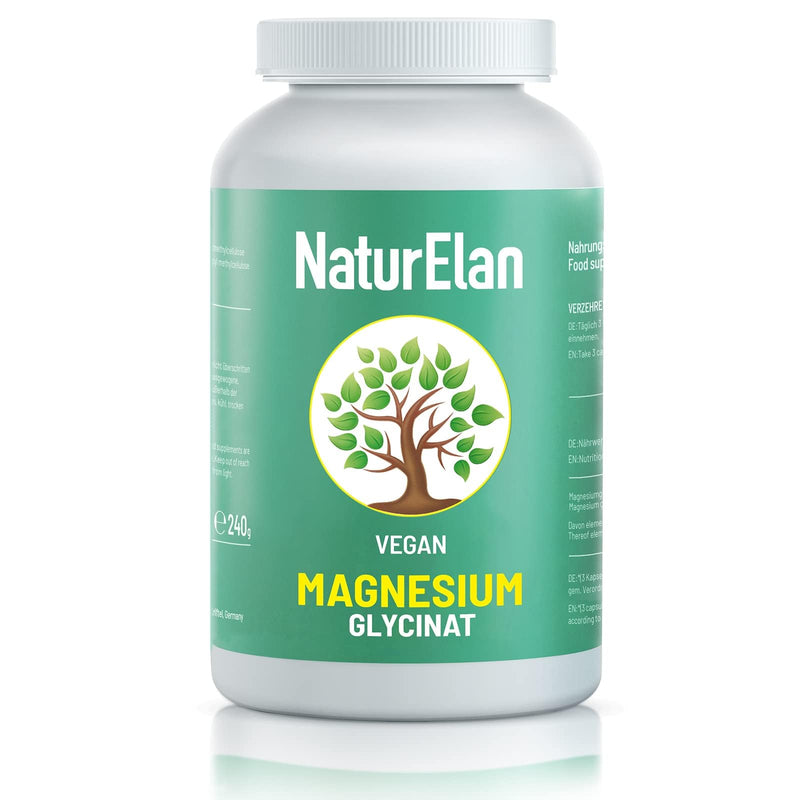 Naturelan Magnesium Glycinate High Dose Capsules - 270 Vegan Capsules, 770Mg Magnesium Glycinate Per Capsule, Of Which 100Mg Elemental Magnesium, Laboratory Tested, Produced In Germany - NewNest Australia