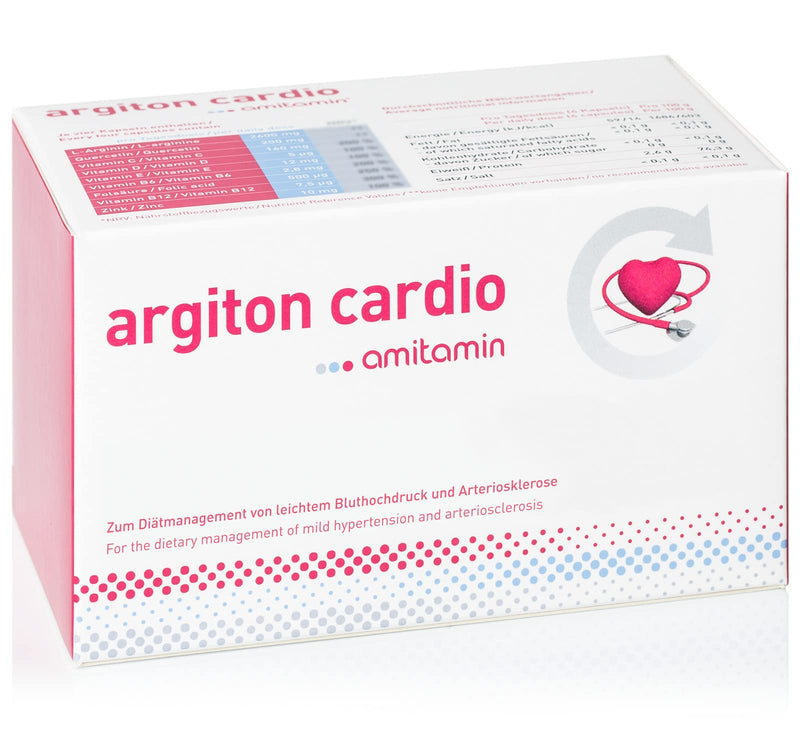 Amitamin Argiton Cardio, German Pharmacy Quality, 120 Capsules, Heart, Blood Pressure, Vessels, With L-Arginine, Vitamins B6,12,C,D,E, Folic Acid, Sodium And Zinc - NewNest Australia