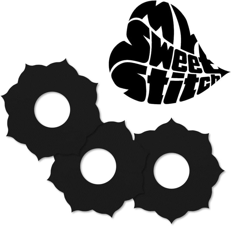 MySweetStitch - 10 x Freestyle Libre 3 plasters - Made in Germany | skin-friendly, waterproof, breathable | Outside Ø 65mm, inside Ø 6mm | Mandala | Tape black 10 pieces - NewNest Australia
