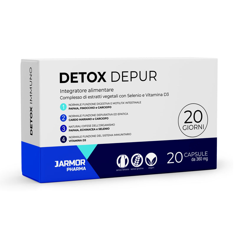 J.Armor Detox Depur 20 Capsules | Liver Detoxification | Cleaning For Liver, Intestines, Colon And Kidneys | Cleans, Detoxifies | Dehydrating, Cleansing Antioxidant | Body Detoxification - NewNest Australia