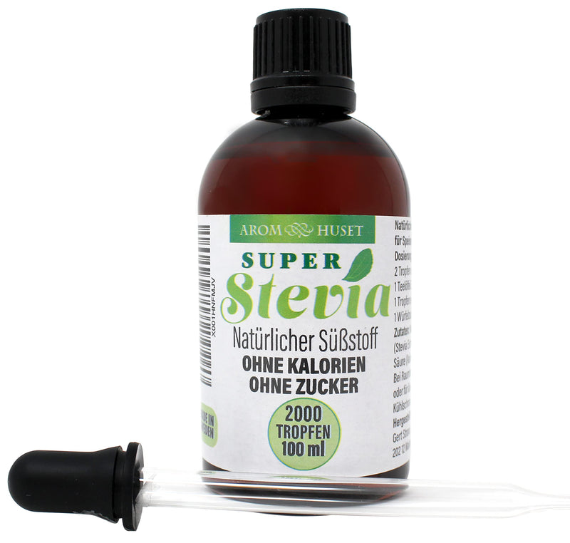 100% Pure Natural Super Stevia Sweetener | Pure Stevia Drops, Tasteless | Table Sweetener | Sugar Substitute For Diabetics | Zero Calories | Premium Quality Made In Sweden | 100Ml - NewNest Australia