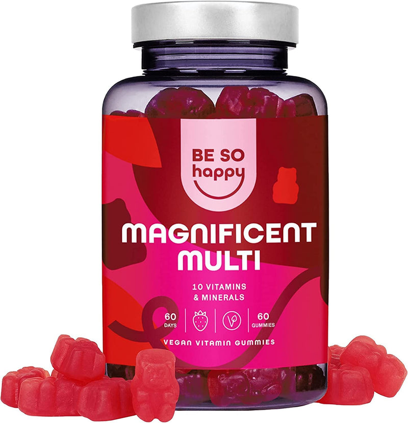 Multivitamin Gummy Bears, For Your Immune System, Fatigue And Exhaustion, With Vitamin A, B6, B12, C, D And E, Pack For 60 Days, Vegan, Gluten- And Lactose-Free, Besohappy - NewNest Australia