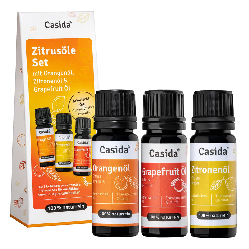 Casida Citrus Oils Set With Orange Oil, Grapefruit Oil And Lemon Oil - Essential Oils Set, Natural - Therapeutic Quality - For Aromatherapy, Aroma Diffusers - From The Pharmacy - 30 Ml - NewNest Australia