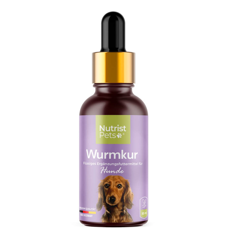 nutrist New: Natural worm treatment alternative - Vegan liquid made from herbs for the stomach and intestines in case of worm infestation - Perfect as a worm treatment for dogs - Ideal for deworming - 50ml - PawsPlanet Australia
