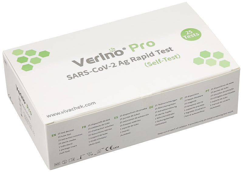 25x Verino Pro Corona SARS-CoV-19 Nasal Antigen Fast Lay Smear Self Test | CE 1434 - NewNest Australia