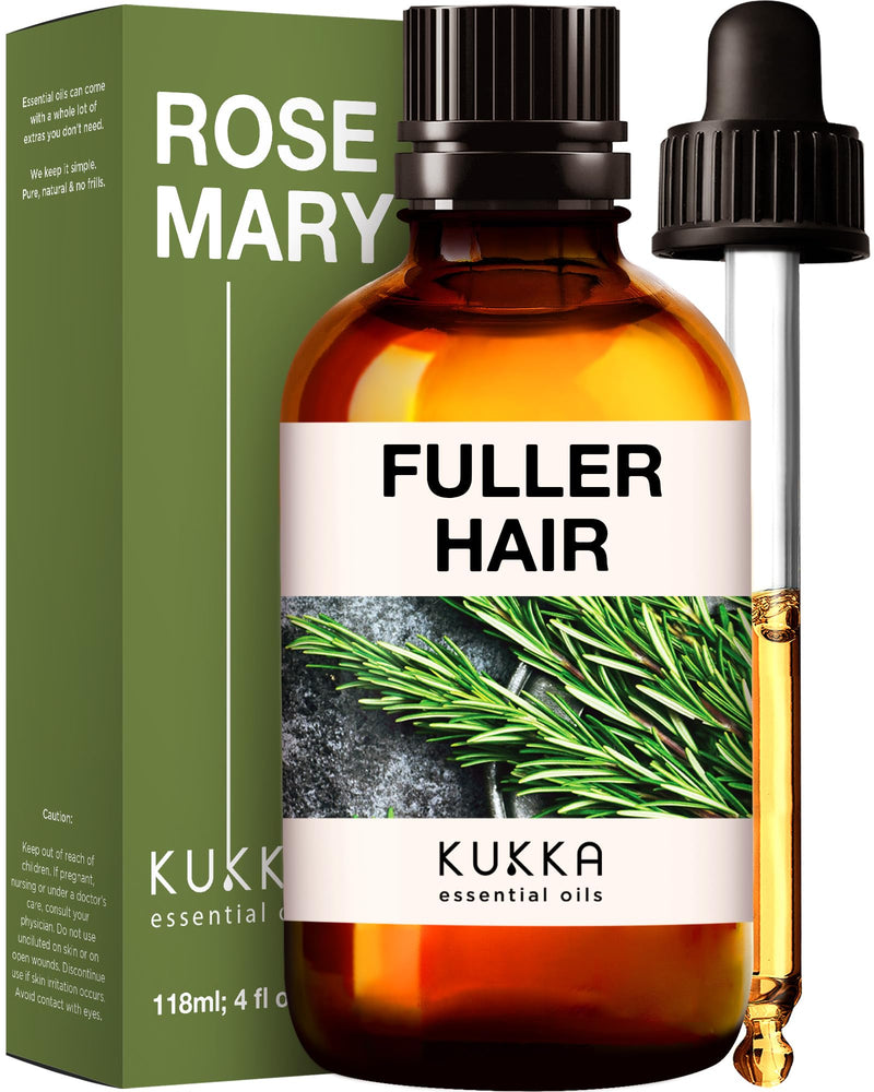Kukka Rosemary Oil For Hair Growth (118Ml) - 100% Natural Pure Undiluted Rosemary Essential Oil Hair For Skin, Diffuser, Dry Scalp And Aromatherapy - Rosemary Hair Oil For Hair Loss - NewNest Australia