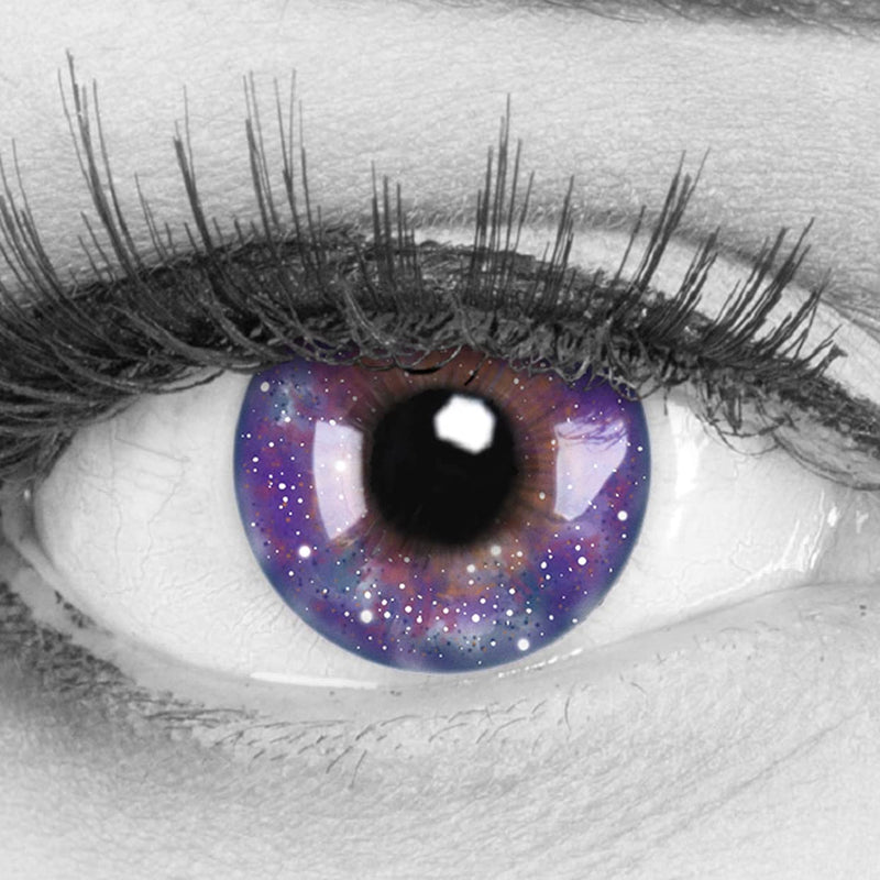 Colored Contact Lenses 1 Pair Galaxy Universe Anime Manga - STRONG OPERATION - Heroes of Cosplay - Annual Lenses for Costumes, Halloween, Carnival, Carnival with Free Lens Case - Without Prescription 1 Piece (Pack of 2) - NewNest Australia