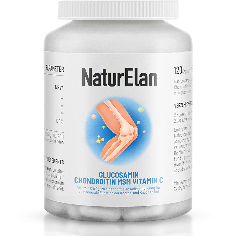 Glucosamine Chondroitin High Dose - 120 Capsules, 1803Mg Glucosamine Hcl Per Daily Dose With Msm & Vitamin C, Laboratory Tested, No Additives, Made In Germany - NewNest Australia