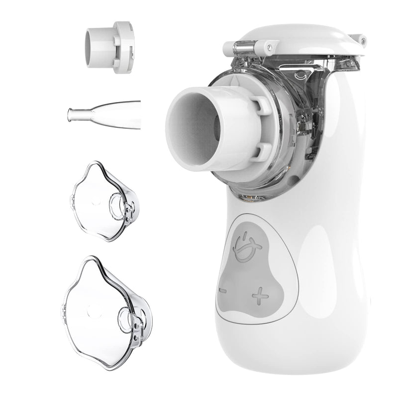 Feellife Inhaler For Kids & Adults - Quiet Inhaler For Babies - Portable, Lightweight & Effective For Respiratory Diseases - Adjustable Spray Mist, 2 Atomiser Membrane Included (White) - NewNest Australia