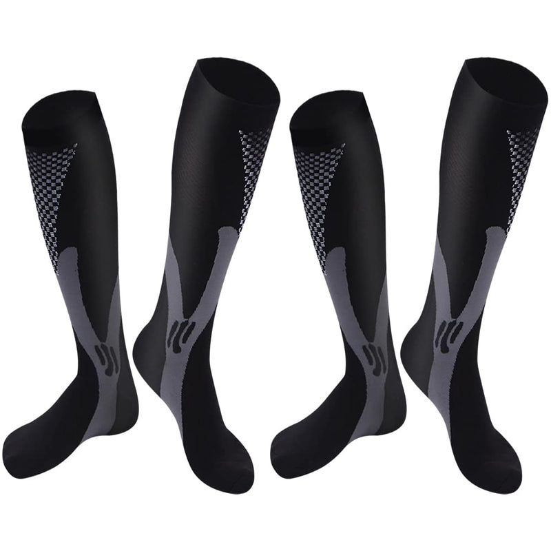 Odtmger Compression Stockings For Men And Women (2 Pairs) Compression Stockings 20-30 Mmhg Support Socks Knee-High Padded Graduated Support Socks For Running, Sports, Travel (Xxl, Black) - NewNest Australia