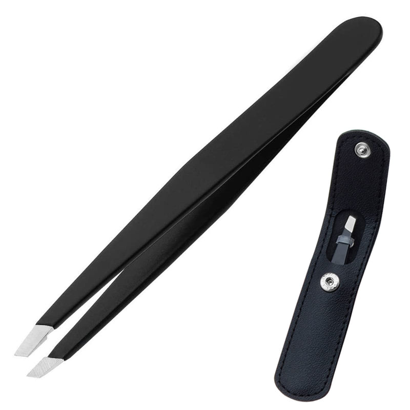 GeekerChip Tweezers for eyebrows, eyebrow tweezers made of stainless steel for eyebrows, beard, splinters and all types of hair, black bk - NewNest Australia