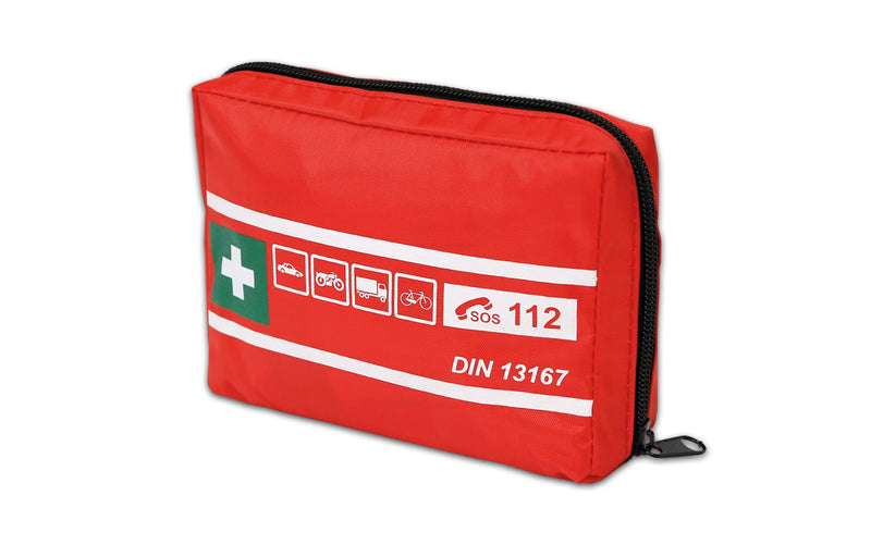 Notlok Safety Work Car Motorcycle First Aid Kit, Travel, Bicycle Camping, Small And Compact, Din 13167, Red, European Countries, In Practical Case With Belt Loop - NewNest Australia