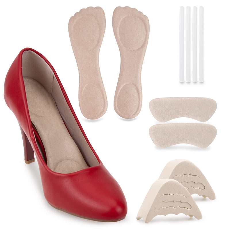 SULPO insoles set - anti-slip gel insoles - relief from foot pain - anti-slip silicone heel cushion, insoles, toe grips liner, silicone straps foot plaster - insoles for high heels shoes - NewNest Australia