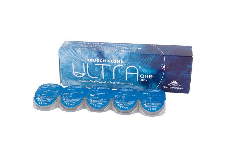 Bausch + Lomb ULTRA ONE DAY, spherical daily lenses, premium soft contact lenses, 30 pieces, / BC 8.6 mm / DIA 14.2 / -1.25 diopters -1.25 diopters 8.6 millimeters 14.2 millimeters - NewNest Australia