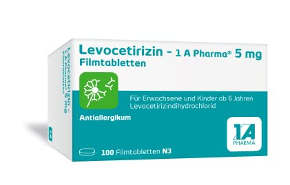 Levocetirizine - 1 A Pharma® for itching caused by allergies, allergic rhinitis and hives: 100 film-coated tablets - NewNest Australia