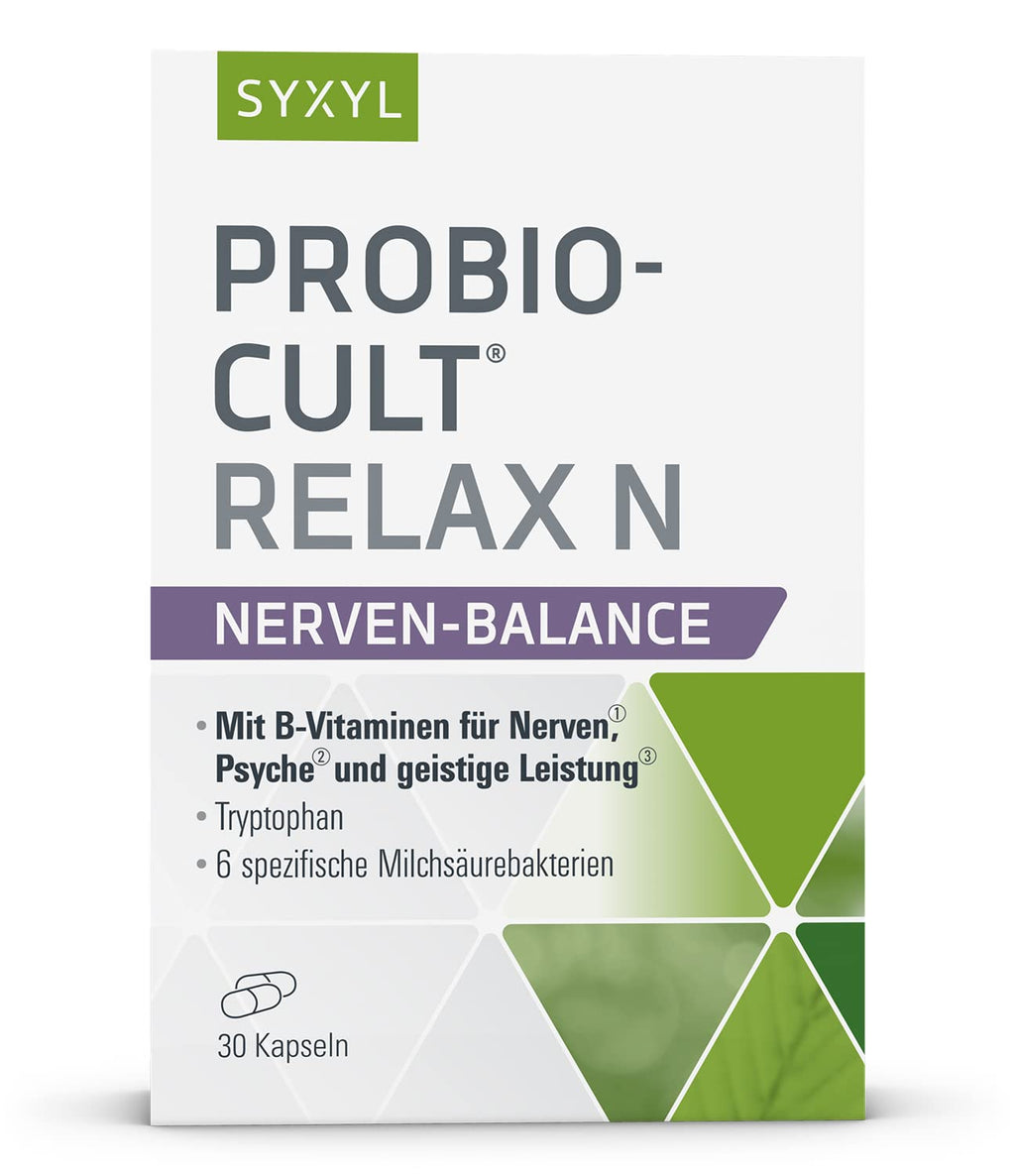 SYXYL ProBio-Cult Relax N - dietary supplement with lactic acid bacteria, B vitamins - with riboflavin to support the intestinal flora - 30 capsules in a blister - NewNest Australia