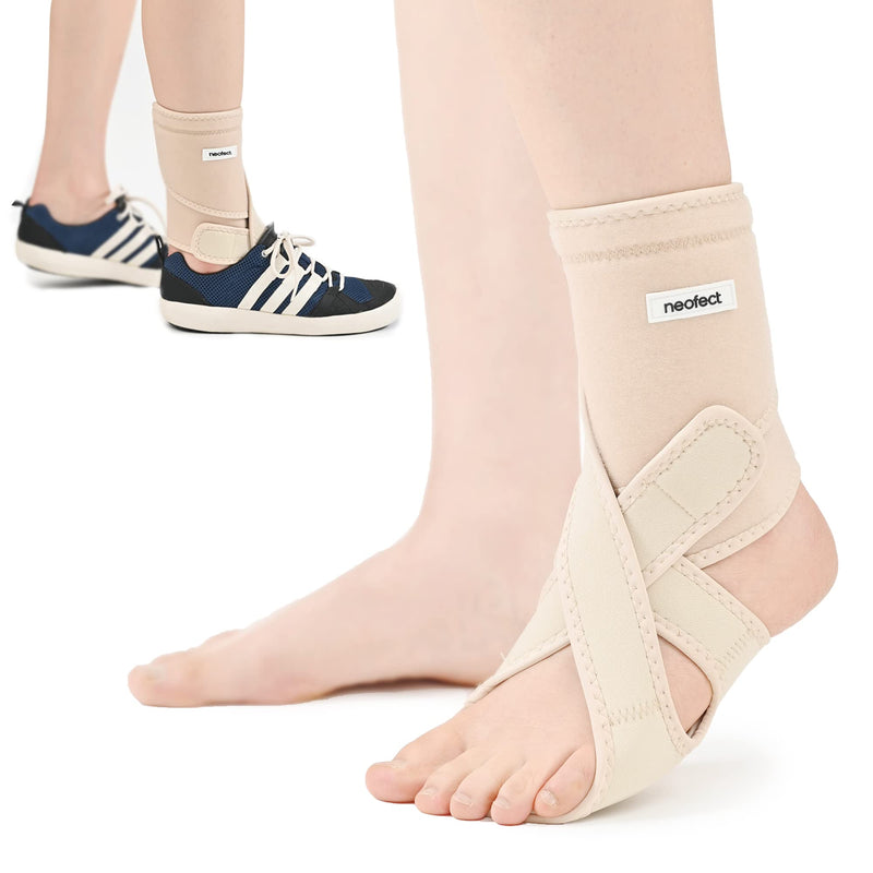 NEOFECT Drop Foot Brace Beige Right MEDIUM, foot splint for foot drop, ankle bandage for foot drop, lifting shoes, stroke hemiplegia foot support, foot orthosis for foot drop weakness - NewNest Australia
