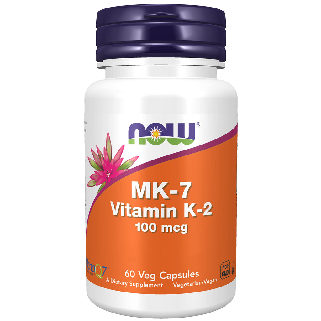 Now Foods Vitamin K2 MK-7, 100mcg, all-trans, 60 vegan capsules, laboratory tested, gluten-free, soy-free, vegetarian, non-GMO - NewNest Australia