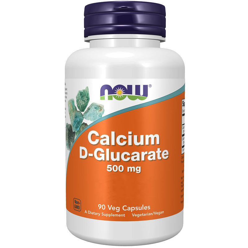 Now Foods Calcium D-Glucarate, 500mg, high dose, 90 vegan capsules, laboratory tested, gluten-free, soy-free, vegetarian, non-GMO - NewNest Australia