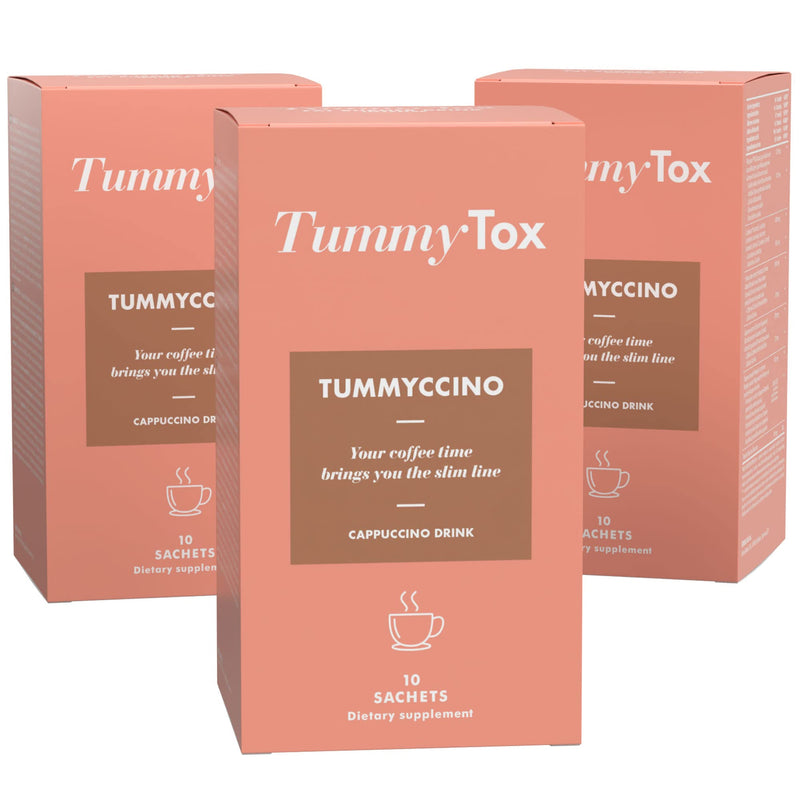 Tummyccino Caffeine Boost - Delicious Drink with Green Coffee Extract - Garcinia Cambogia and Guarana Extracts - 30 Sachets for 1 Month - With Free E-Book Guide - TummyTox - NewNest Australia